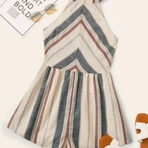 Shein Sleevless Halter Boho Shorts Romper sz 3XL